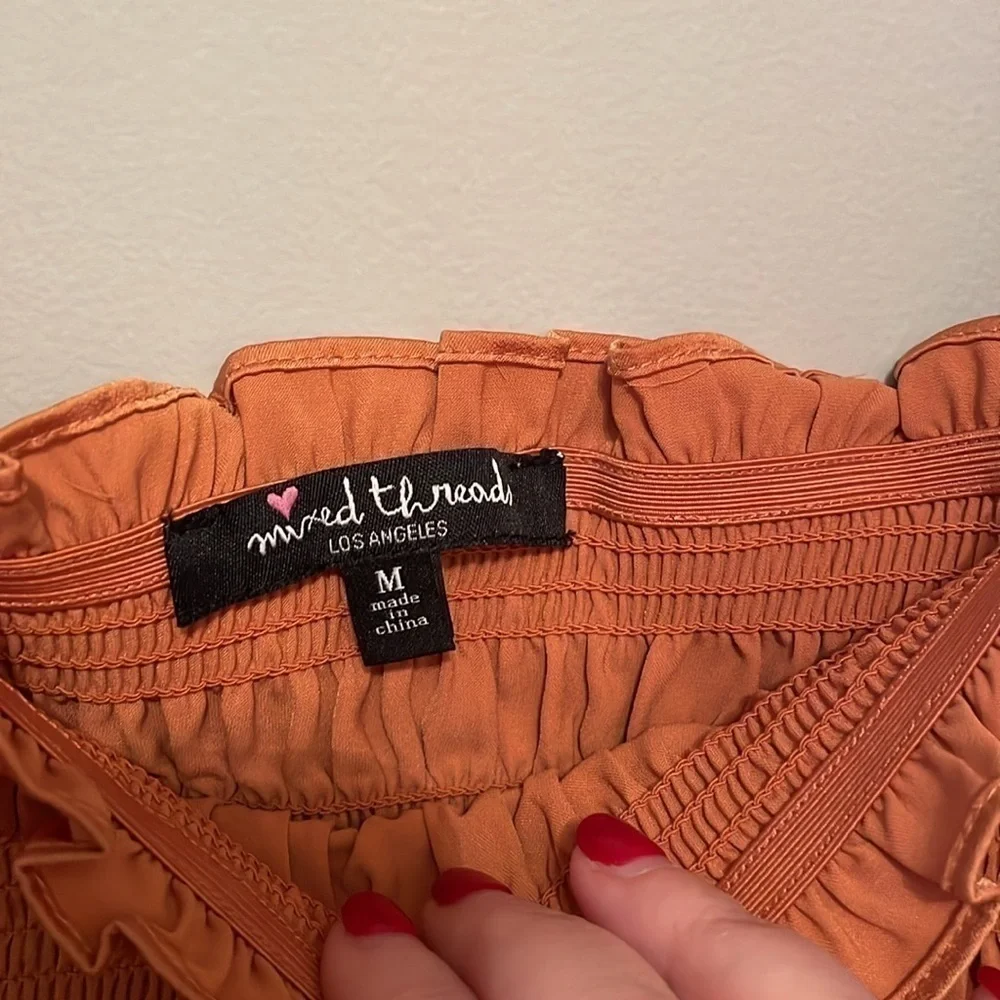 NWT MIXED THREADS COPPER BOHO cropped BLOUSE SIZE M